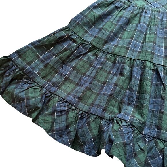Crewcuts J. Crew Plaid Dress Girls 8 Blue Green Shimmer Holiday Christmas NWT - Picture 6 of 16